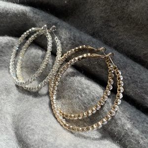 Swarovski SET OF TWO Hoop Earrings 💛✨🤍